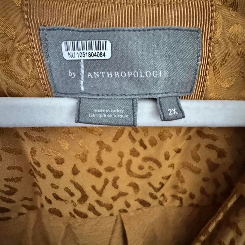 Anthropologie Leopard Jacquard Faux Wrap Dress 2X - Picture 2 of 4